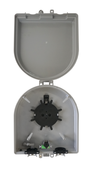 Curved CraftSmart Deploy Reel TAP enclosure open and empty.