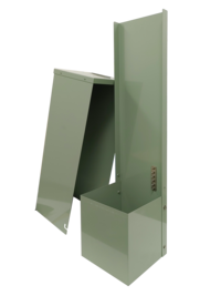 CraftSmart FiberFirst Metallic Pedestal angled view with lid.