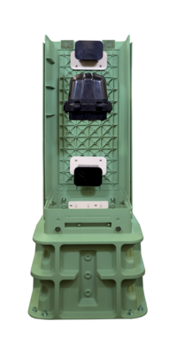 CraftSmart FiberFirst Pedestal, frontal view, showing YourX mounted.