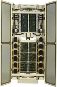 FieldSmart Fiber Crossover Distribution System (FxDS) Frame Kit. Front View With Doors Open