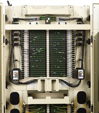 Close up, Inside Shot of FieldSmart Fiber Crossover Distribution System (FxDS) Frame Kit.