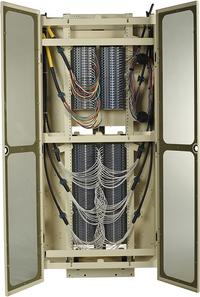 FieldSmart Fiber Crossover Distribution System (FxDS) Frame Kit. Front View With Doors Open