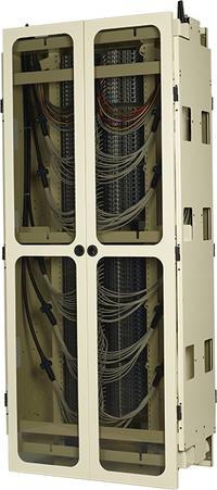 Side View of FieldSmart Fiber Crossover Distribution System (FxDS) Frame Kit With Doors Closed