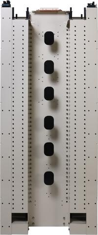 High Density Fiber Distribution Frame Behind Shot